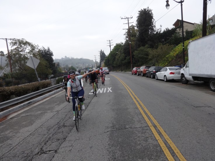Leading the way to Rose Bowl. They were prepping for the New Year's Day Rose Parade.